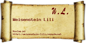 Weisenstein Lili névjegykártya